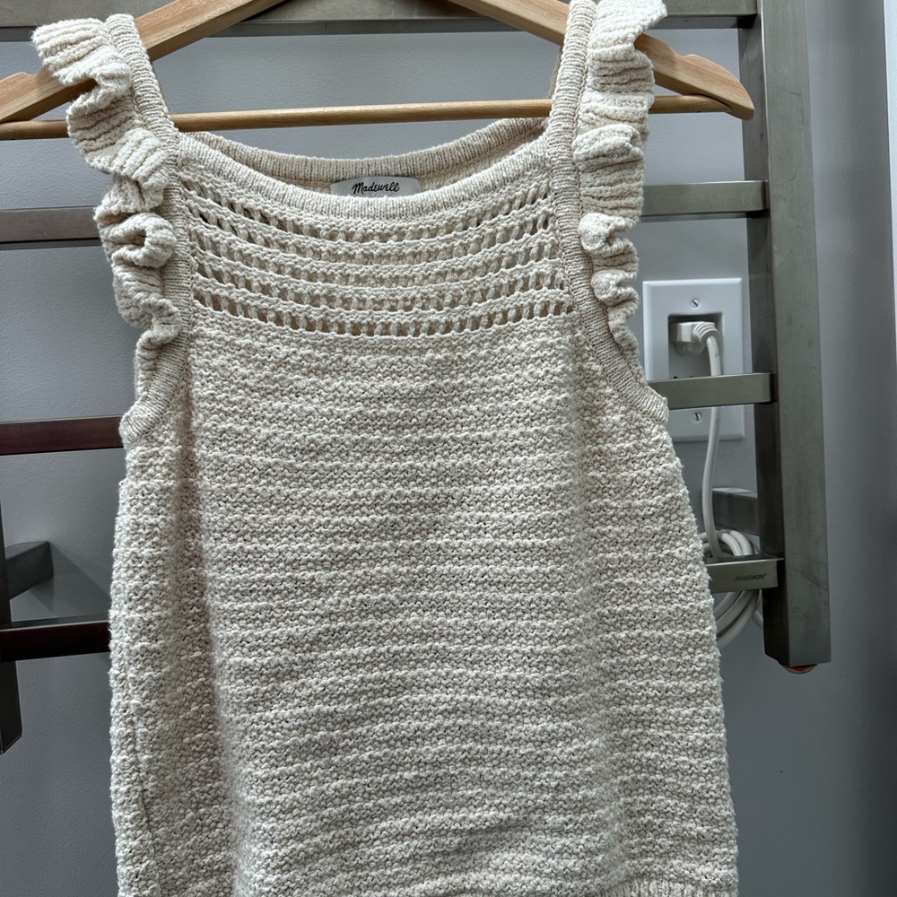 Anthropologie Cream Knit Tank Top